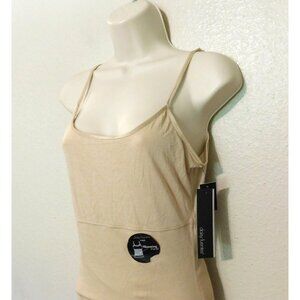 Daisy Fuentes Slimming Camisole Womens M Nude Tan Trim Slim Adj Straps